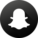 Black white,Circle,High quality,Long shadow,Snapchat,Social,Social media